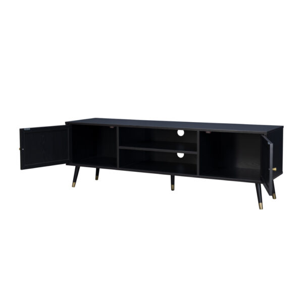 VIENNA TV STAND Μαυρο Με RATTAN 150x39xH49cm