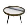 FUN COFFEE TABLE SAND BEIGE Μαυρο D63xH42cm