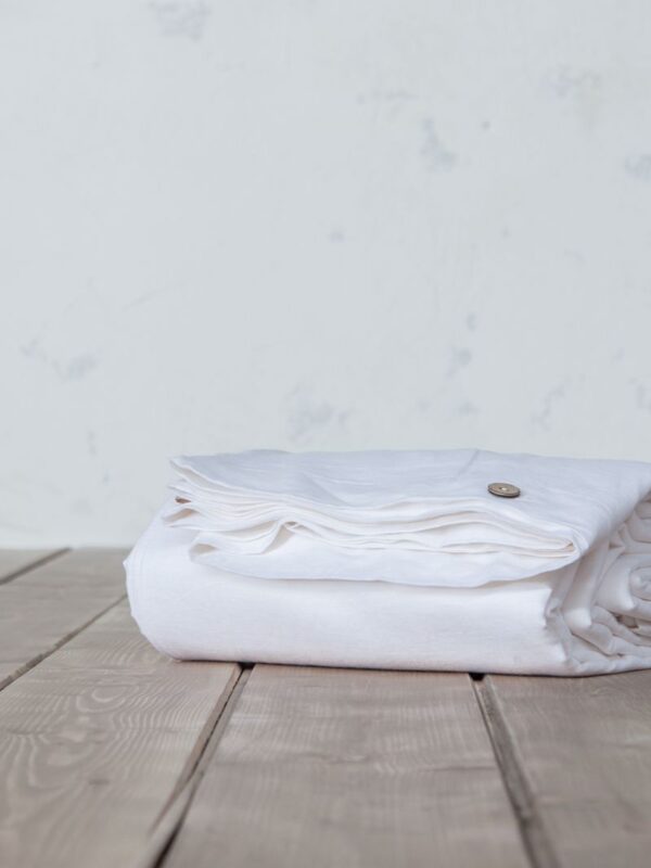 Παπλωματοθήκη Υπέρδιπλη Linen – White