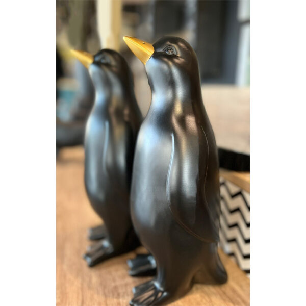 PENGUIN DECO Πινγκουινος POLYRESIN Μαυρο Χρυσο 13×12,5xH29cm