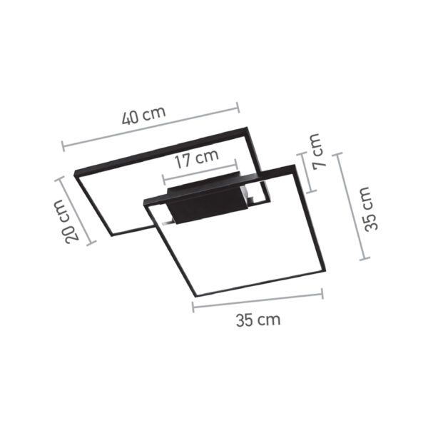 InLight Πλαφονιέρα Οροφής LED 38W 3000κ Σε Μαύρη Απόχρωση D:45cm (6065-BL)