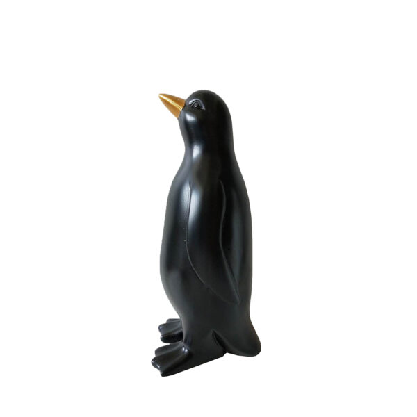 PENGUIN DECO Πινγκουινος POLYRESIN Μαυρο Χρυσο 13×12,5xH29cm