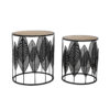 JUNGLE SIDE TABLE SET Μαυρο Με PATTERN Μαυρο D40-32xH50-45cm