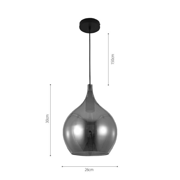 InLight Κρεμαστό Φωτιστικό Από Φιμέ Γυαλί 1XE27 D:26cm (4040-Fime)