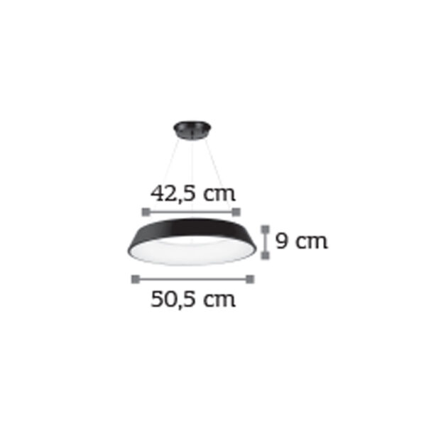 InLight Κρεμαστό Φωτιστικό LED 36W 4000K Από Μαύρο Μέταλλο Και Ακρυλικό D:50,5cm (6010-β)