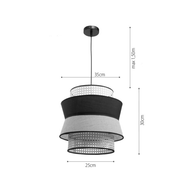 InLight Μονόφωτο Καπέλο Ψάθα-ύφασμα 1XE27 D:30cmX25cm (4045)