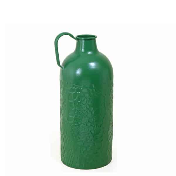 Vintage Μεταλλικό Βάζο Με Λαβή, Πράσινο 37.5cm