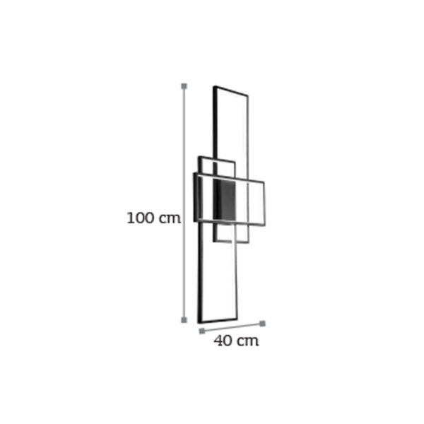 InLight Επιτοίχιο Φωτιστικό LED 80W 3000K Από Αλουμίνιο Σε Μαύρη Απόχρωση D:100cm (6158-BL)