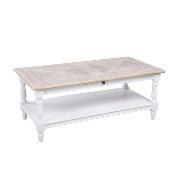 HISTORY COFFEE TABLE Λευκο Φυσικο 125x64xH50cm