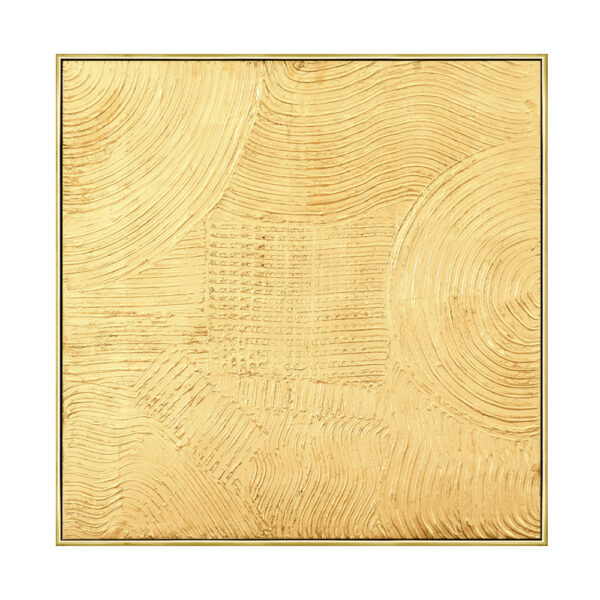 GOLD ABSTRACT Πινακας Καμβας Χρυσο Ξυλο 100x100xH4,5cm