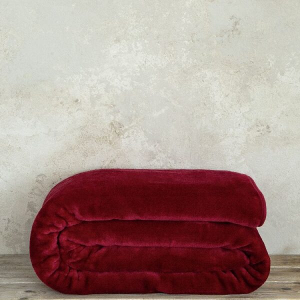 Κουβέρτα Βελουτέ Υπέρδιπλη 220×240 Coperta – Red