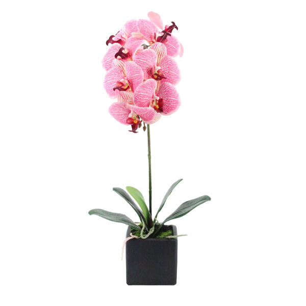 ORCHIDEA 4 Τεχνητο Λουλουδι PEVA Κεραμικο Ροζ Κιτρινο H63cm