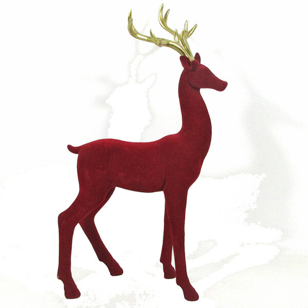 Flocked standing deer,46cm