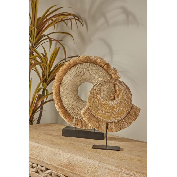 FAN DECO TOTEM POLYRESIN Φυσικο Λευκο Μαυρο 26×6,5xH29,5cm