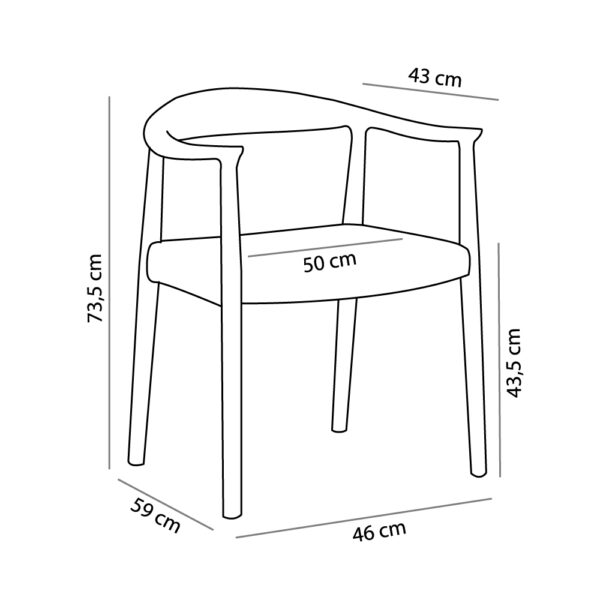 RATTAN Καρεκλα Φυσικο 46x59xH73,5cm