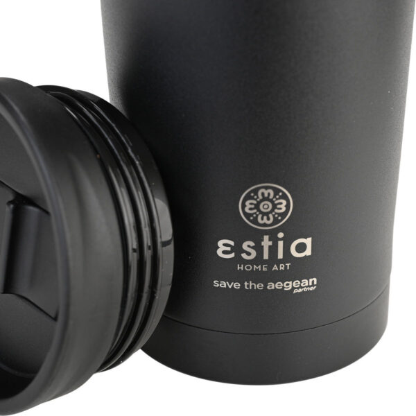 ESTIA Θερμος TRAVEL MUG SAVE THE AEGEAN 350ml MIDNIGHT BLACK