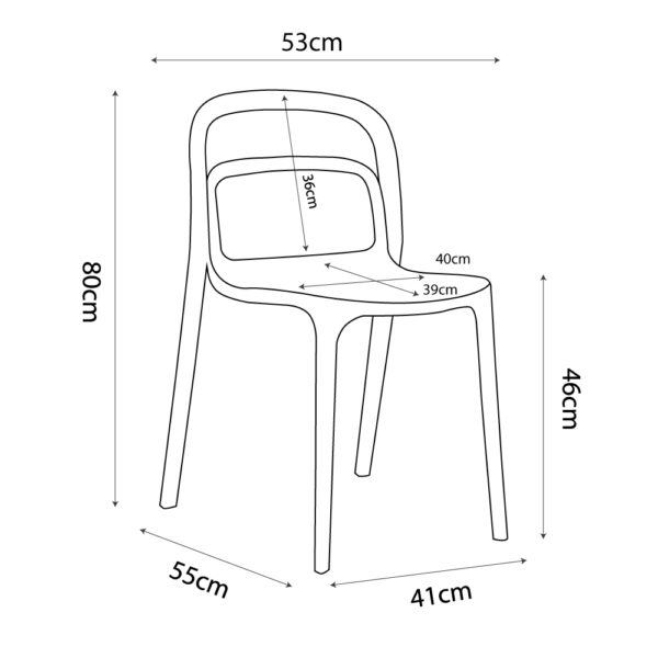 SMITH Καρεκλα Λευκο 53x41xH80cm