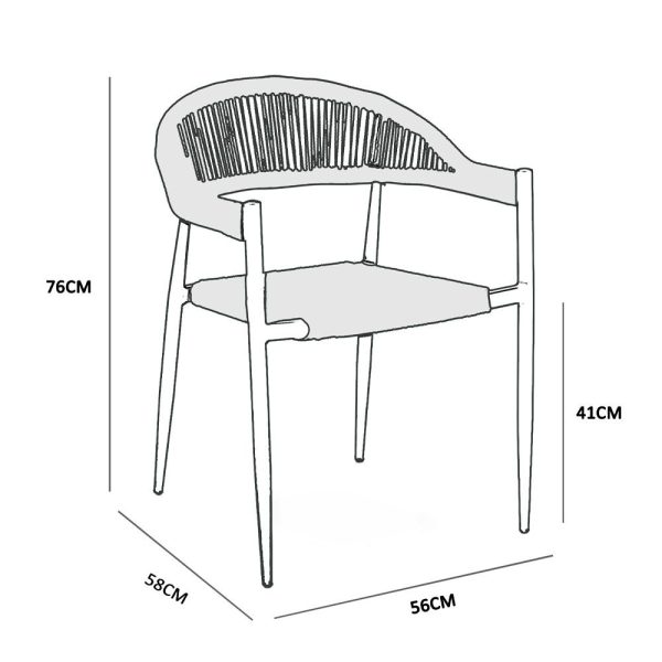 MEZZA LUNA Πολυθρονα Μαυρο Φυσικο 56x58xH76cm