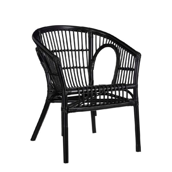 Πολυθρονα Zambia RATTAN Μαυρο – L59xw58xh76cm