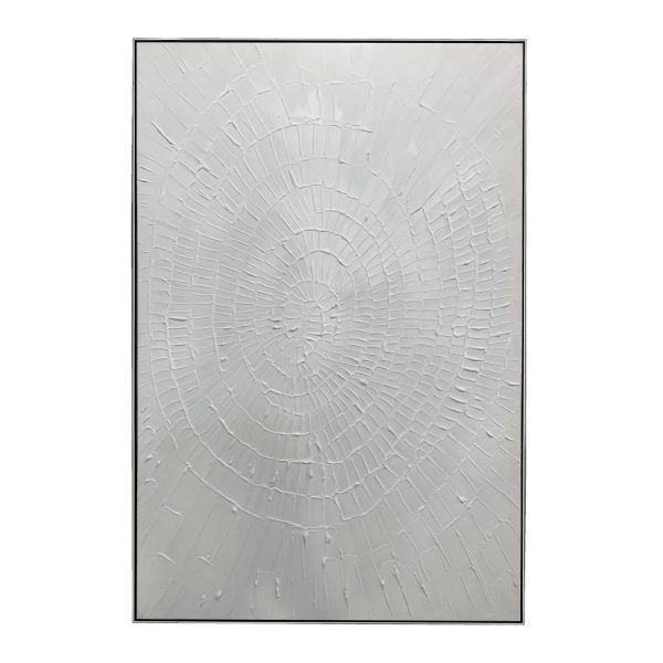 WHITE FINGERPRINTS A Πινακας Καμβας Λευκο Κορνιζα Ασημι 80x120xH3,5cm