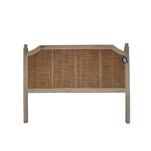 Κεφαλαρι Κρεββατιου RUBBER WOOD+RATTAN ANT.GREY L160xH120CM