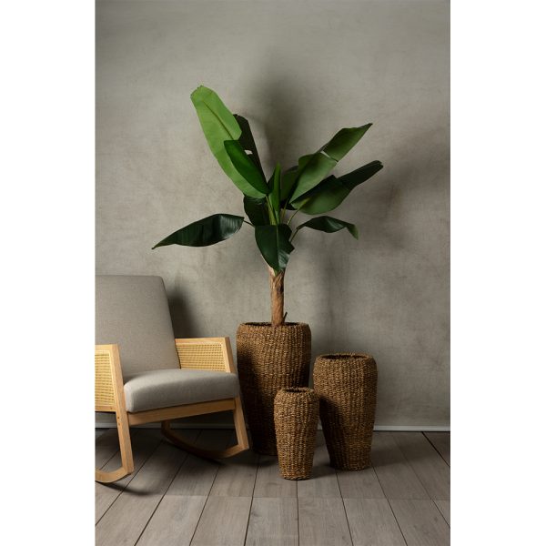 NEREA TALL Βαζο Σετ 3τμχ SEAGRASS Μεταλλο Φυσικο D43⁄32⁄22xH70⁄55⁄40cm