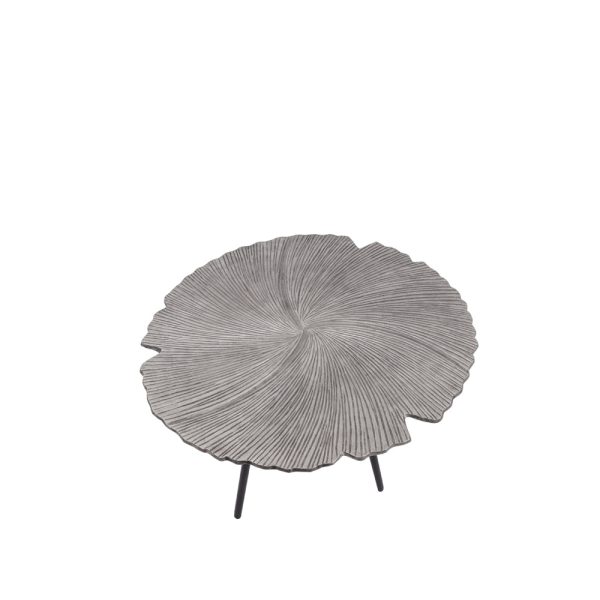 LEAF 60 SIDE TABLE NICKEL Μαυρο 60x60xH41cm