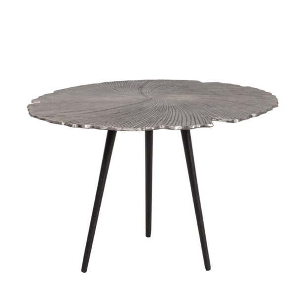 LEAF 60 SIDE TABLE NICKEL Μαυρο 60x60xH41cm