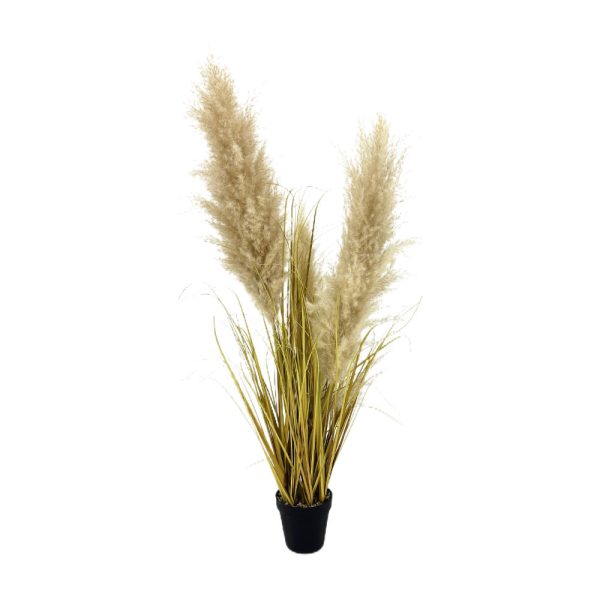 GRASS 4 Τεχνητο Φυτο PVC Πρασινο Καφε Μπεζ H106cm