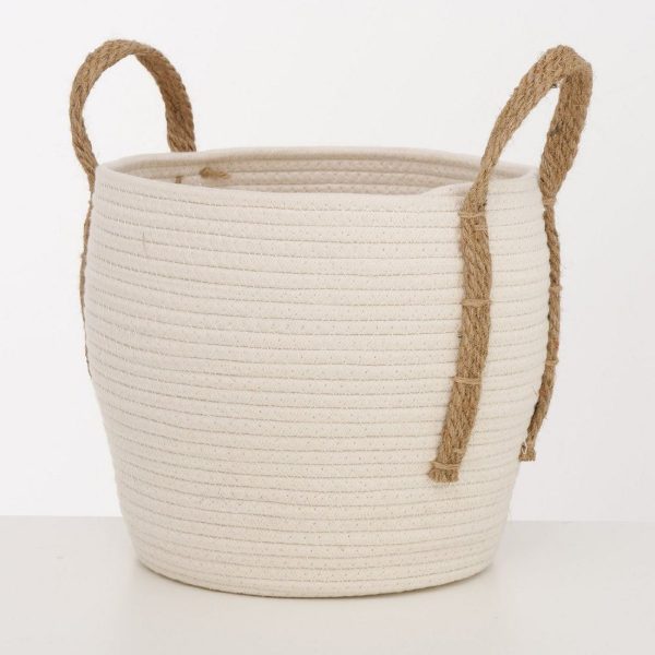 Καλαθι Set⁄3 Πλεκτο Κρεμ Takeo H23-30cm D23-34cm Jute, Cotton