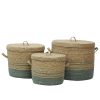 CASSIA Κουτι Με Καπακι SET 3τμχ SEAGRASS Φυσικο TERRACOTTA D33⁄26⁄21xH16⁄15⁄12cm