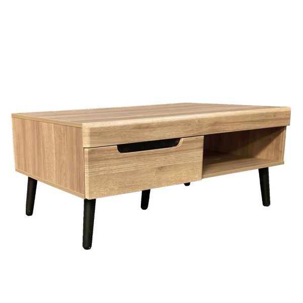 GRIF COFFEE TABLE Φυσικο Μαυρο Μαυρο 107x67xH46cm