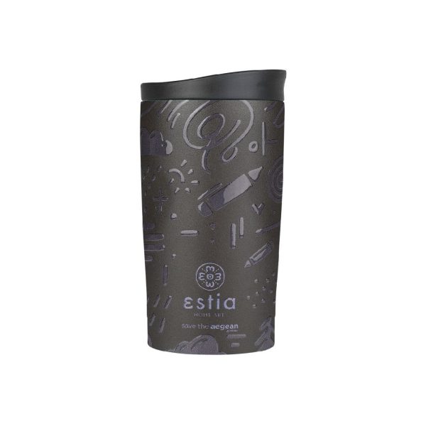 ESTIA Θερμος TRAVEL MUG SAVE THE AEGEAN 350ml NOIR ECHO