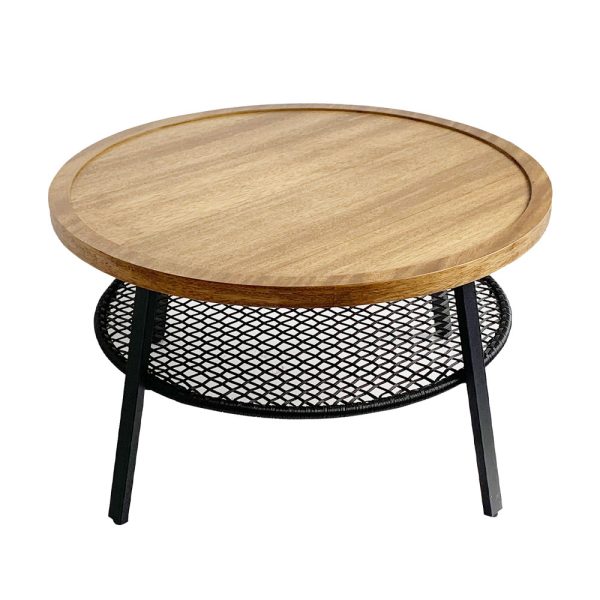 FILET COFFEE TABLE Φυσικο Μαυρο 75x75xH43cm