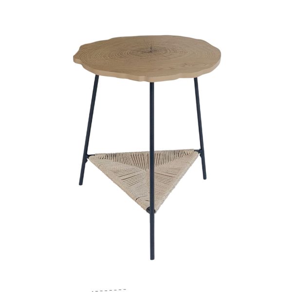 TREE SIDE TABLE Φυσικο Μαυρο 46x46xH52cm