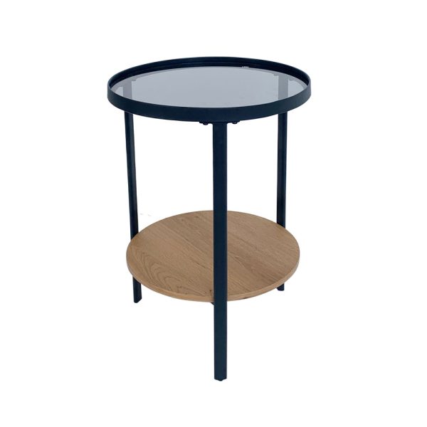 ACCORDO SIDE TABLE Φιμε Φυσικο Μαυρο 40x40xH55cm