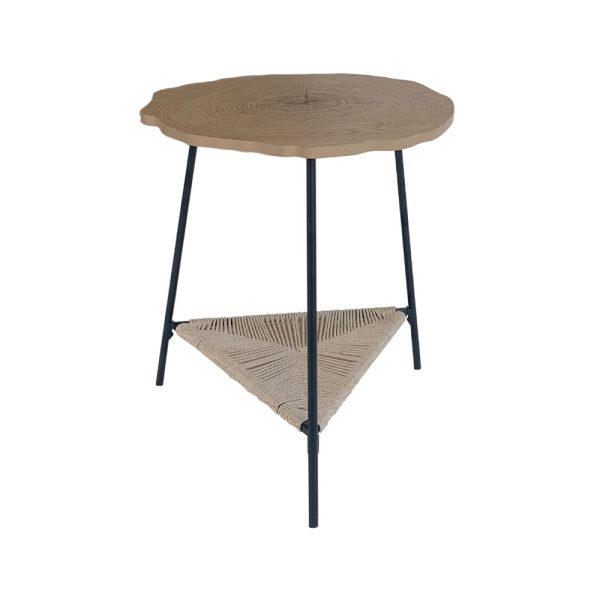 TREE SIDE TABLE Φυσικο Μαυρο 46x46xH52cm