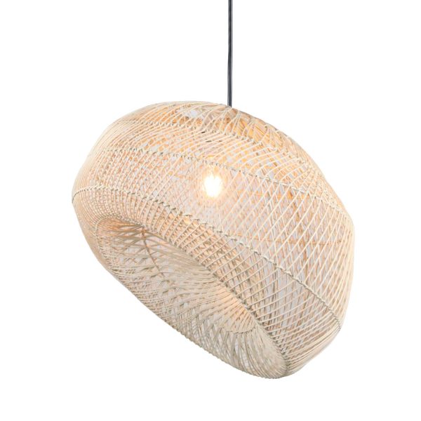 ANKUR Φωτιστικο Οροφης Μεταλλο RATTAN Φυσικο 57x48xH32cm