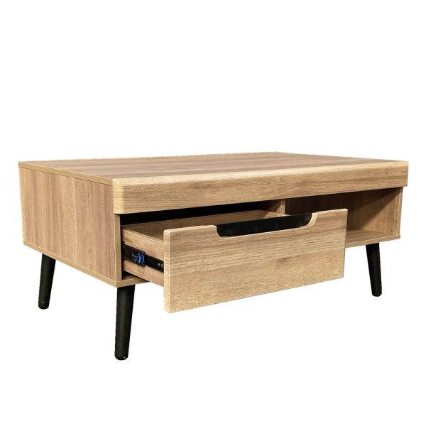 GRIF COFFEE TABLE Φυσικο Μαυρο Μαυρο 107x67xH46cm