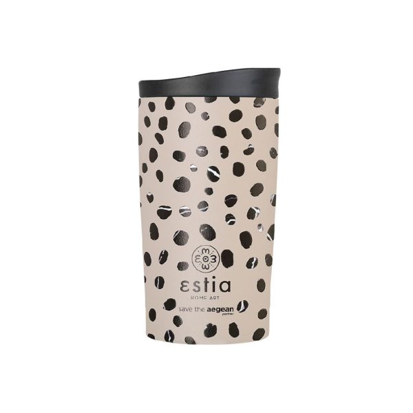 ESTIA Θερμος TRAVEL MUG SAVE THE AEGEAN 350ml LEOPARD TAUPE