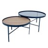 TREE COFFEE TABLE Φυσικο Μαυρο 80x80xH42cm