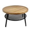 FILET SIDE TABLE Φυσικο Μαυρο 45x45xH52cm