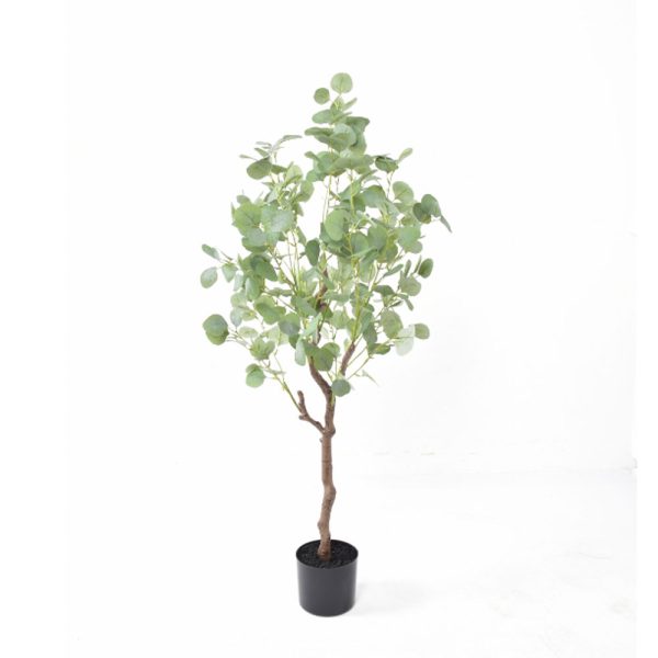 SILVER DOLLAR EUCALYPTUS Τεχνητο Φυτο Σε Γλαστρα PE Μεταξωτο Υφασμα Πρασινο H120cm