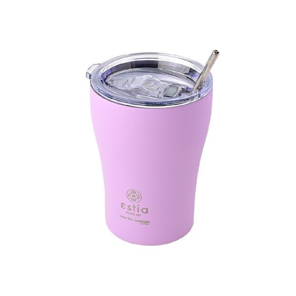 ESTIA Θερμος COFFEE MUG SAVE THE AEGEAN 350ml LAVENDER PURPLE