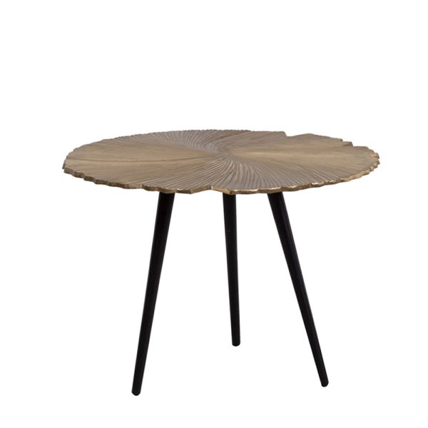 LEAF 50 SIDE TABLE Χρυσο Ματ Μαυρο 50x50xH36cm