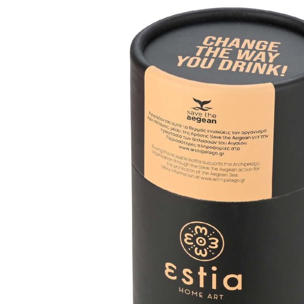 ESTIA Θερμος TRAVEL FLASK SAVE THE AEGEAN 350ml MIDNIGHT BLACK