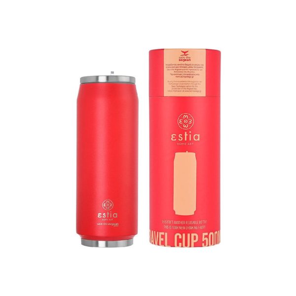 ESTIA Θερμος TRAVEL CUP SAVE THE AEGEAN 500ml SANGRIA RED