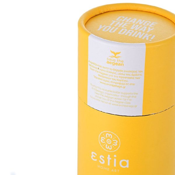 ESTIA Θερμος TRAVEL CUP SAVE THE AEGEAN 500ml PINEAPPLE YELLOW