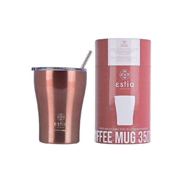 ESTIA Θερμος COFFEE MUG SAVE THE AEGEAN 350ml ROSE GOLD