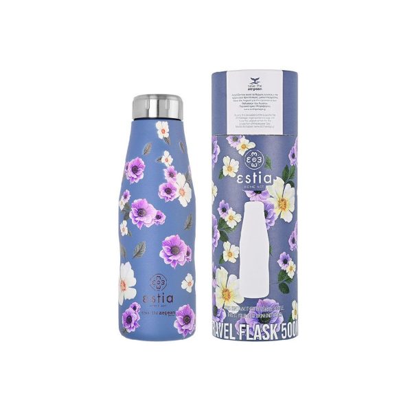 ESTIA Θερμος TRAVEL FLASK SAVE THE AEGEAN 500ml GARDEN BLUE